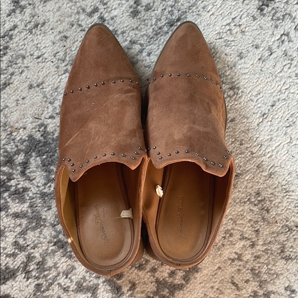 Cognac Suede Mules - Picture 1 of 4